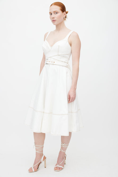 Alexander McQueen White Denim 50s Dress