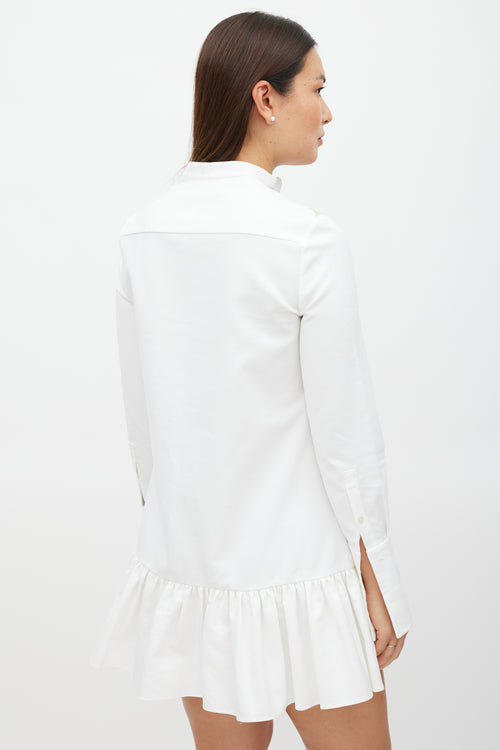 Alexander McQueen White & Multicolour Floral Embroidered Dress