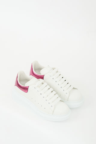Alexander McQueen White & Pink Leather Oversized Sneaker