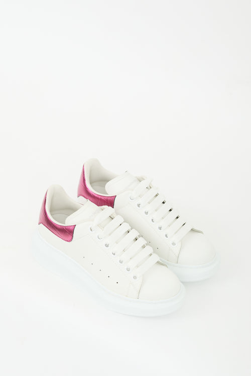 Alexander McQueen White & Pink Leather Oversized Sneaker
