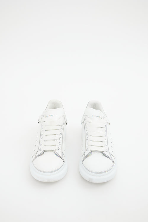 Alexander McQueen White & Silver Larry Sneakers