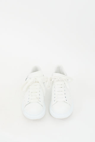 Alexander McQueen White & Silver Leather Oversized Sneaker