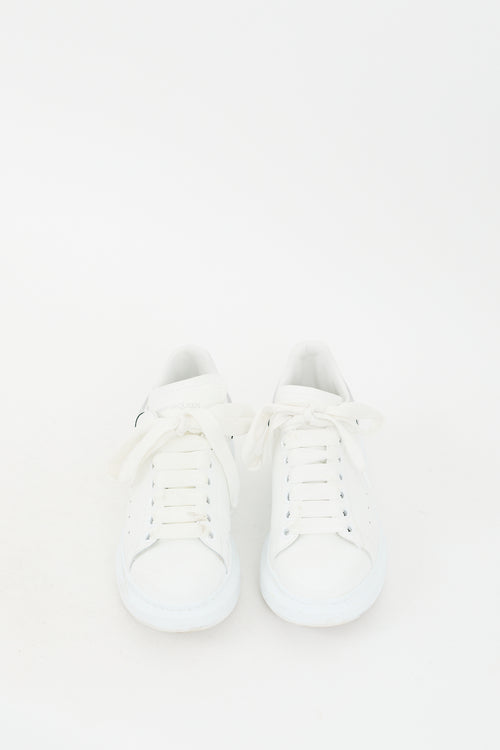 Alexander McQueen White & Silver Leather Oversized Sneaker