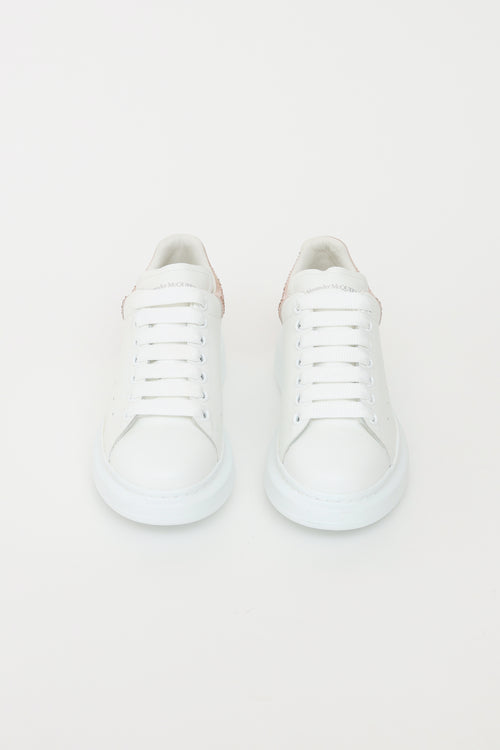 Alexander McQueen White & Pink Embelished Larry Sneakers