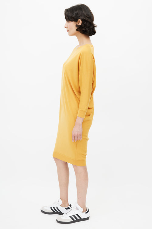 Alexander McQueen Yellow Wool Knit Dress