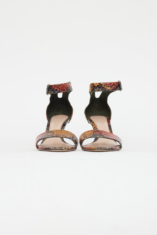 Alexander McQueen Multicolour Textured Leather Sandal