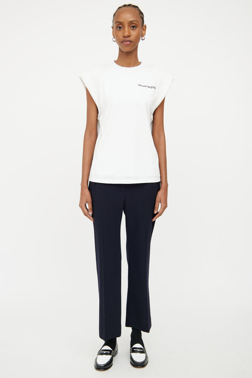 Alexander McQueen White Shoulder Pad Top