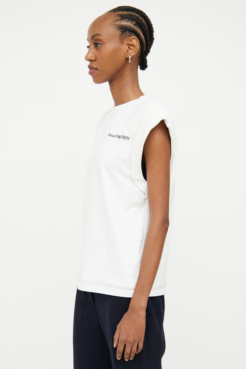 Alexander McQueen White Shoulder Pad Top