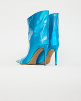 Alexander Vauthier Metallic Blue Leather Pointed Toe Boot