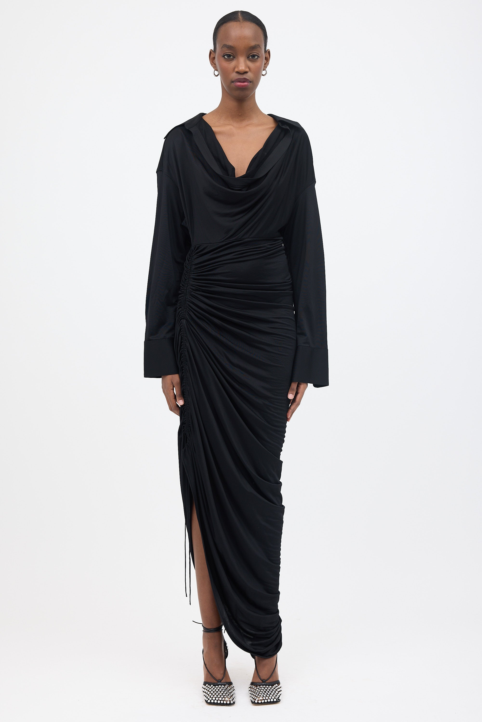 Alexander Wang // Asymmetric Cowl Neck Dress VSP Consignment Alexander Wang // Asymmetric Cowl Neck Dress VSP Consignment