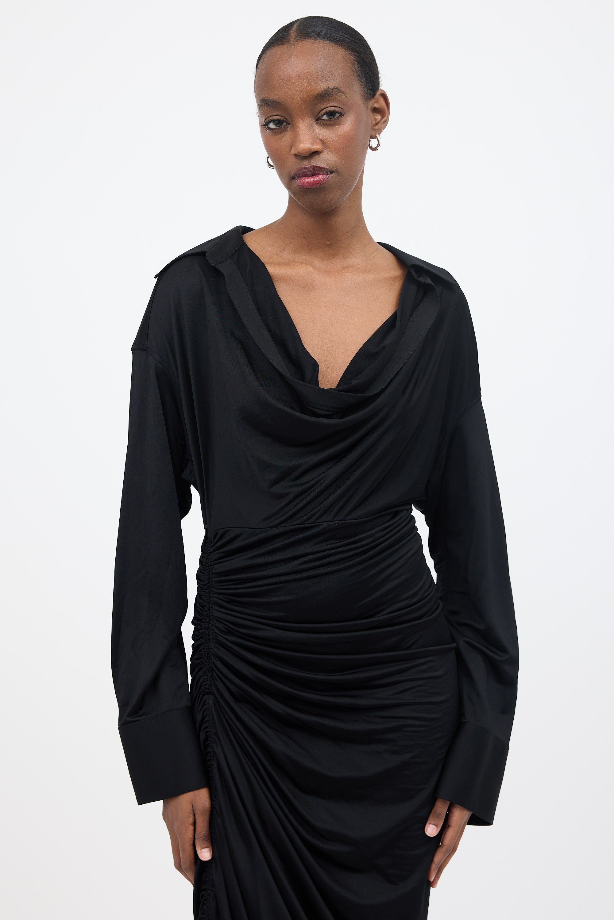 Alexander Wang // Asymmetric Cowl Neck Dress VSP Consignment Alexander Wang // Asymmetric Cowl Neck Dress VSP Consignment