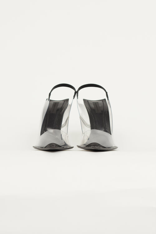 Alexander Wang Black & Clear PVC Slingback Heel