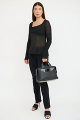Alexander Wang Black & Beige Leather Rogue Bag