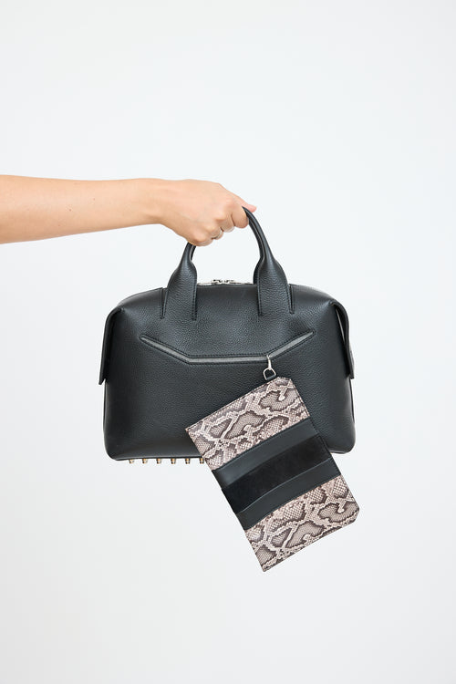 Alexander Wang Black & Beige Leather Rogue Bag