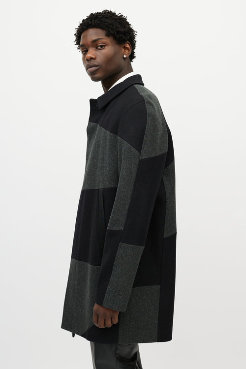Alexander Wang Black & Grey Wool Patchwork Coat