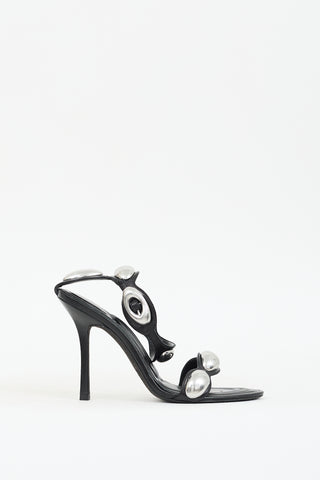 Alexander Wang Black Leather Dome Embellished Heel