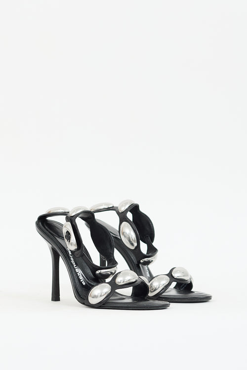 Alexander Wang Black Leather Dome Embellished Heel