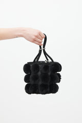 Alexander Wang Black Leather & Fur Roxy Bucket Bag