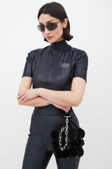 Alexander Wang Black Leather & Fur Roxy Bucket Bag