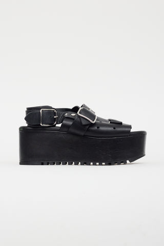 Alexander Wang Black Leather High Platform Sandal
