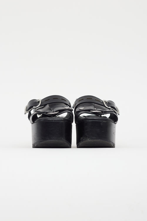 Alexander Wang Black Leather High Platform Sandal