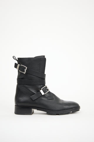 Alexander Wang Black Leather Louise Combat Boot