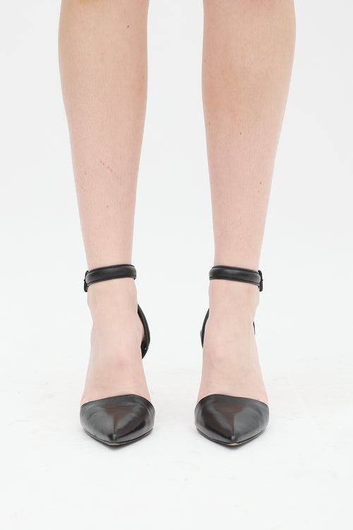 Alexander Wang Black Leather Point Toe Wrap Pump