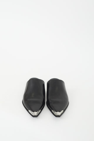 Alexander Wang Black Leather Sullivan Western Mule