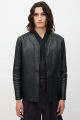 Alexander Wang Black Leather V-Neck Jacket