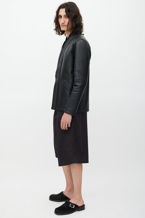 Alexander Wang Black Leather V-Neck Jacket