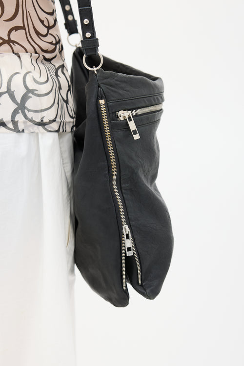 Alexander Wang Black Leather Zip Bag