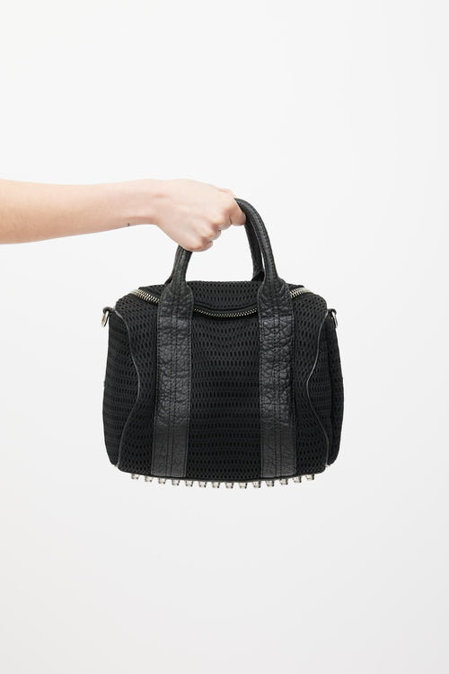 Alexander Wang Black Mesh Neoprene Rocco Bag