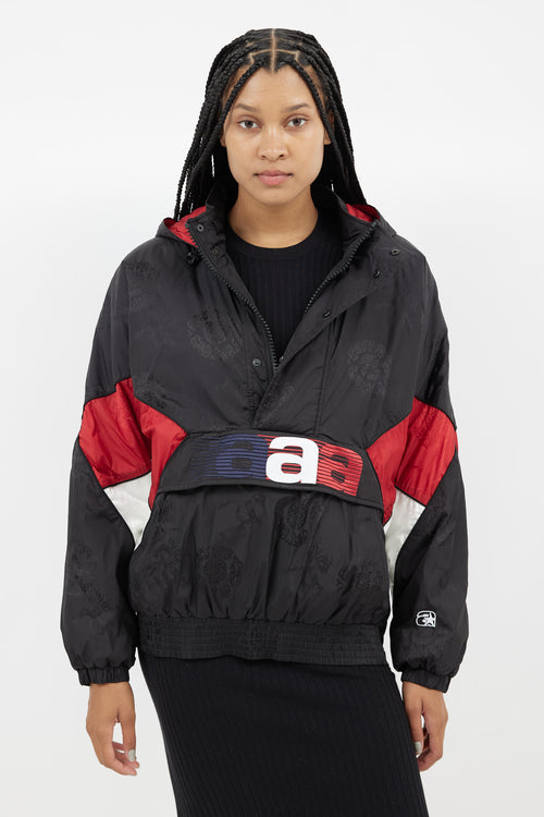 Alexander Wang Black & Multi Padded Half Zip Jacket