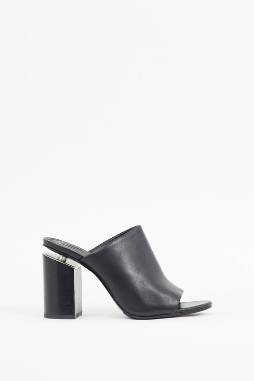 Alexander Wang Black Leather Avery Heeled Mule