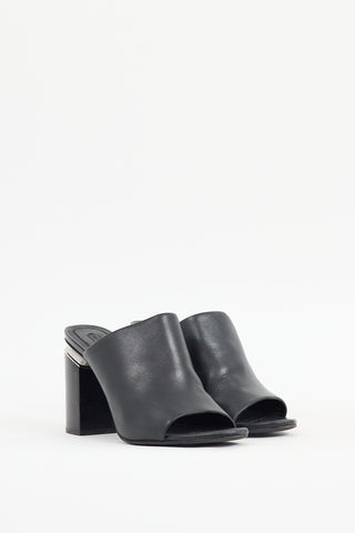 Alexander Wang Black Leather Avery Heeled Mule