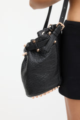 Alexander Wang Black & Pink Leather Rocco Bucket Bag