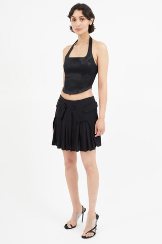 Alexander Wang Black Pleated Panelled Skirt