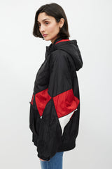 Alexander Wang Black & Red Hooded Pullover Jacket