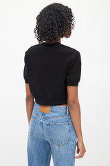 Alexander Wang Black Ribbed Logo Top