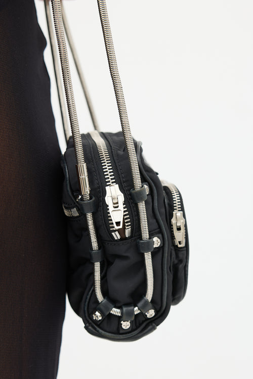 Alexander Wang Black & Silver Nylon Brenda Bag