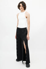 Alexander Wang Black & Silver Snap Trouser
