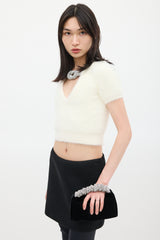 Alexander Wang Black Velour Scrunchie Jewel Bag