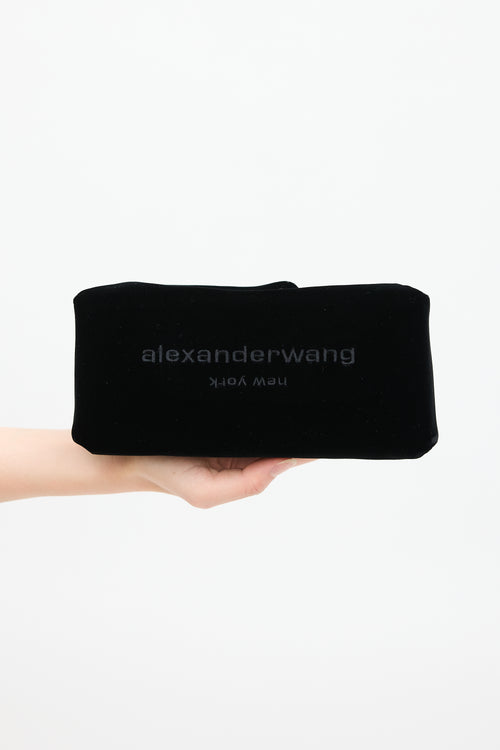 Alexander Wang Black Velour Scrunchie Jewel Bag