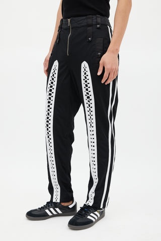 Alexander Wang Black & White Mesh Lace Trouser