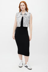 Alexander Wang Black & White Print Sleeveless Vest