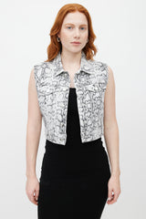 Alexander Wang Black & White Print Sleeveless Vest