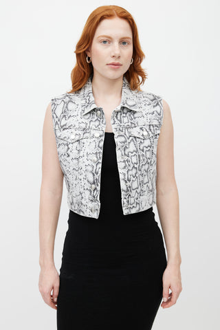 Alexander Wang Black & White Print Sleeveless Vest