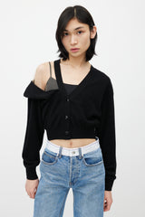 Alexander Wang Black Wool & Beige Mesh Cardigan