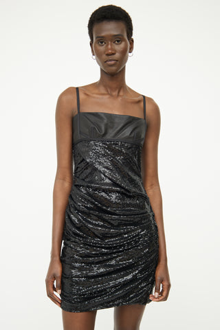 Alexander Wang Black Sequin Panel Dress