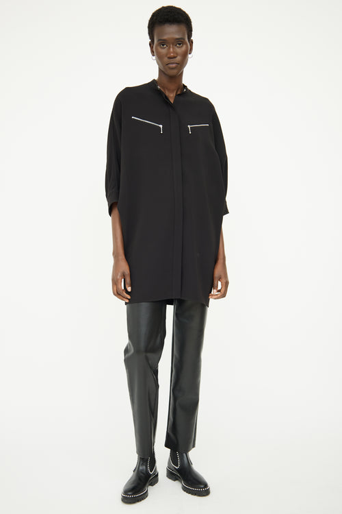 Alexander Wang Black Button Zip Top